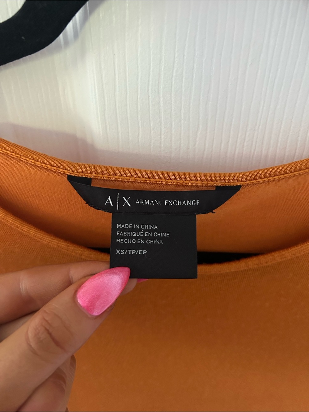 Armani Exchange A|X Mustard Lyocell Blend Short Sleeve Top XS - Picture 3 of 9